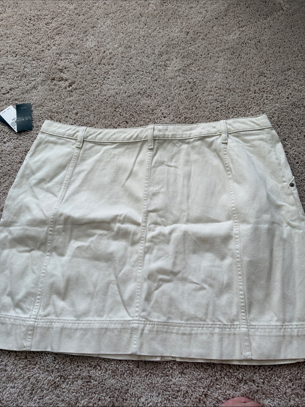 Ralph Lauren Cream Button-Front Mini Skirt - Picture 6 of 6